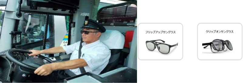 保護メガネ (乗務員の視認性の向上及び疲労軽減による安全性の向上)